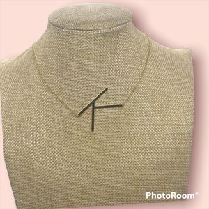 Anthropology Monogram K Pendant Necklace